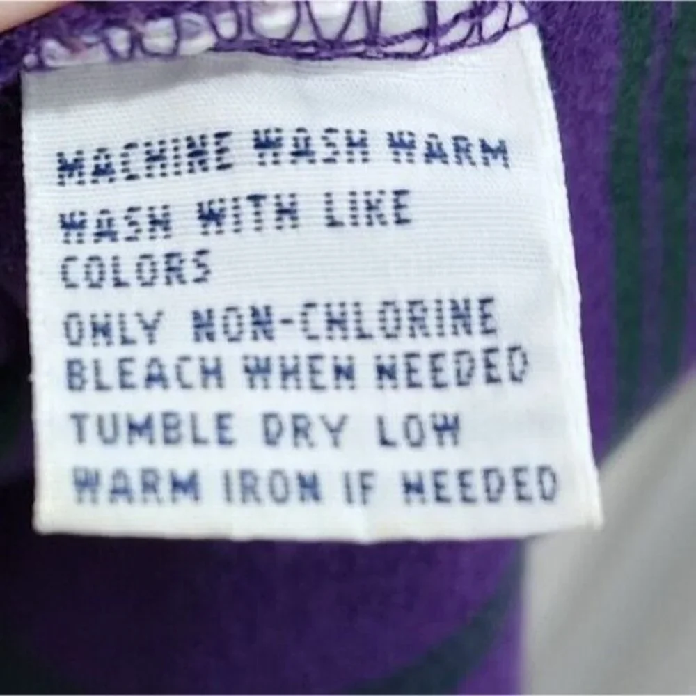 POLO Ralph Lauren Purple Striped Polo Shirt Size M 100% Cotton Green‎ Pony